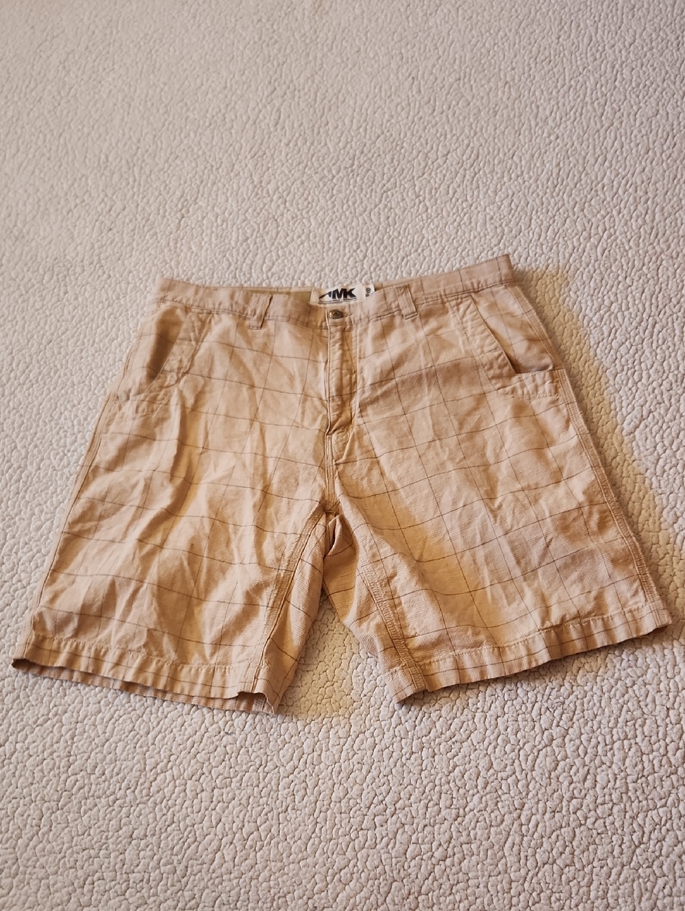 AMK Mountain Khakis Linen Cotton Blend Plaid Resortwear Coastal Golf Shorts